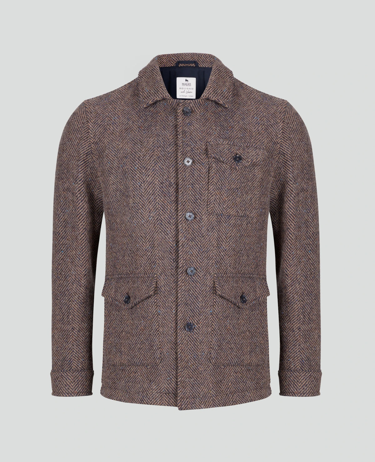 Magee Ballysadare Donegal Tweed Jacket - Navy & Oat Herringbone