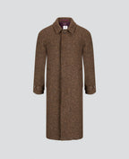 Magee Corrib Herringbone Donegal Tweed Overcoat -  Green & Brown