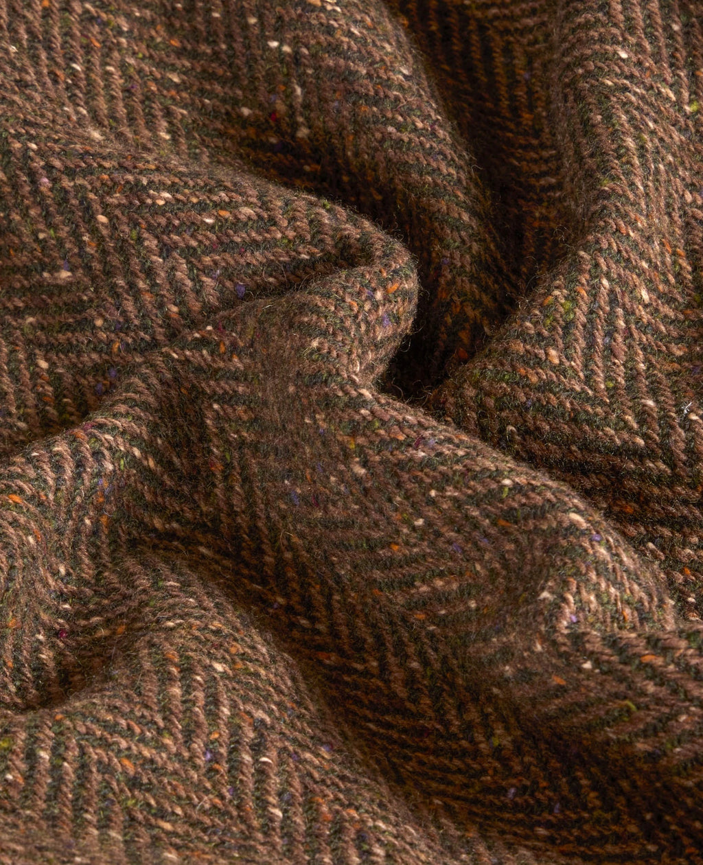 Magee Corrib Herringbone Donegal Tweed Overcoat -  Green & Brown