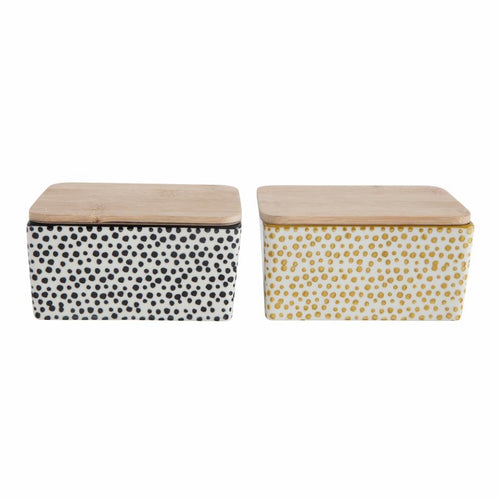 Poppy Butter Box, Black, Stoneware