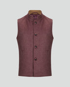 Magee - Cavan Burgundy Herringbone Donegal Tweed Gilet