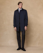 Muckross Raincoat with Donegal Tweed Trim - Navy