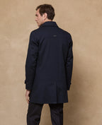 Muckross Raincoat with Donegal Tweed Trim - Navy