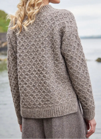 Fisherman Out Of Ireland, Honeycomb Stitch Sweater - Stone