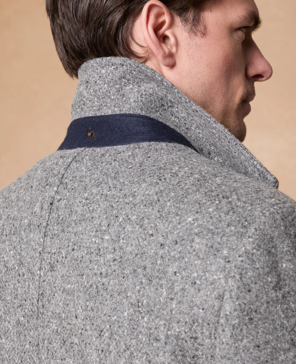 Magee Slane Herringbone Donegal Tweed Coat - Slate Grey