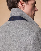 Magee Slane Herringbone Donegal Tweed Coat - Slate Grey