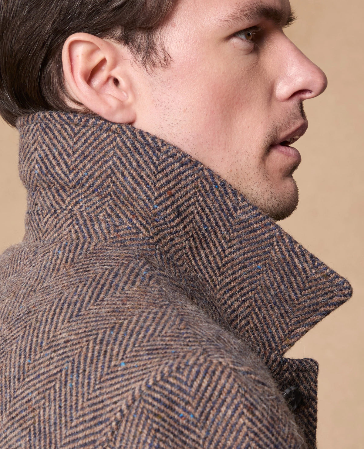 Magee Ballysadare Donegal Tweed Jacket - Navy & Oat Herringbone