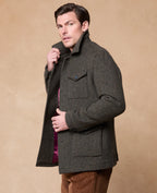 Magee Ballysadare Donegal Tweed Jacket - Grey and Green Herringbone