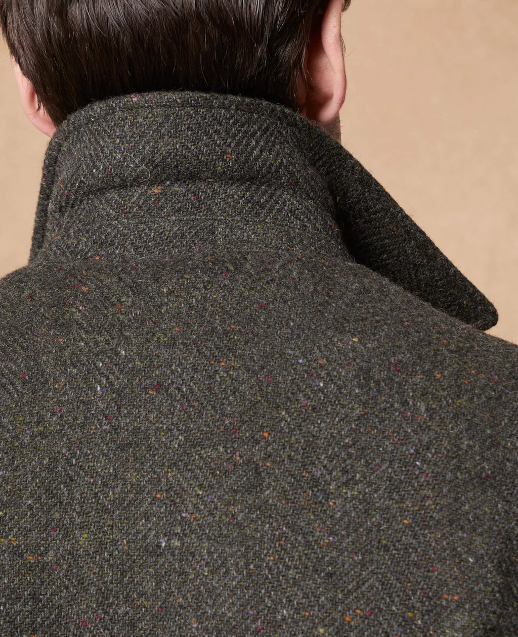 Magee Ballysadare Donegal Tweed Jacket - Grey and Green Herringbone