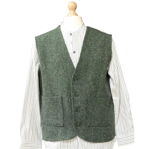 Tweed Waistcoat Green Fleck