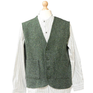 Tweed Waistcoat Green Fleck