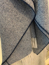 Load image into Gallery viewer, 100% Wool Donegal Tweed Thick &amp; Thin Throw Navy